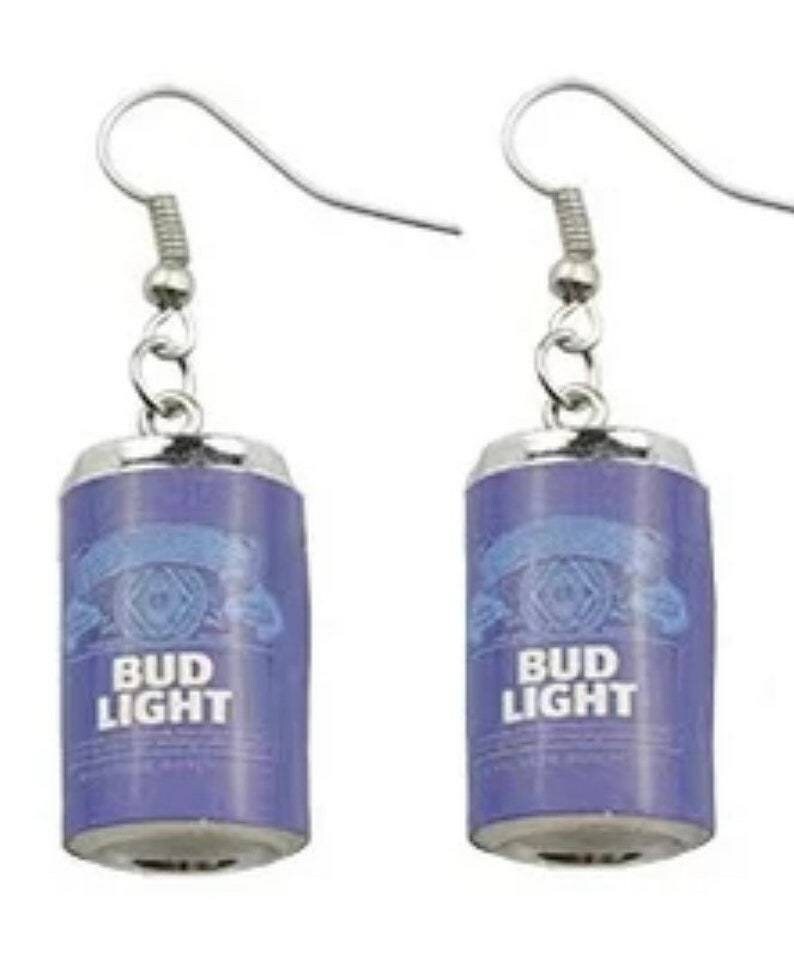 Beer Can Earrings, Alcohol Earrings, Beer Lover Earrings, Bud Light
