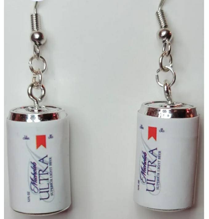 Beer Can Earrings, Alcohol Earrings, Beer Lover Earrings, Bud Light