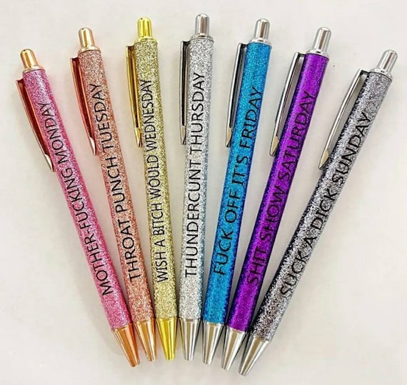 Glitter Sarcastic Pen, Work Pen, Novelty Pen, Glitter Pens, Office  Accessories, Funny Work Accessories, Swear Word Pens, Offensive Pens 