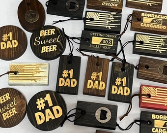 Beer Bottle Opener I Wooden Beer Bottle Opener I Father's Day Gifts I Man Cave Gifts I Dads Gifts I Bottle Opener