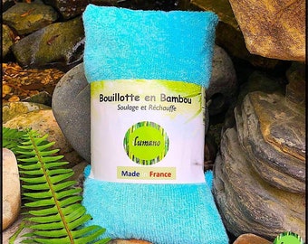 Bouillotte sèche en Bambou Bleu