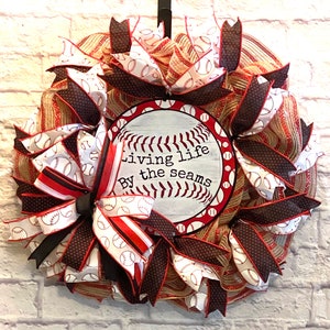 Baseball Wreath for Door, Baseball Wreath for Porch, Baseball Decoration for Home, Baseball Decoration for Door, Baseball door Hanger