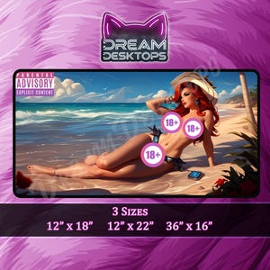Sexy Waifu Anime Deskmat - Girl Desk Mat - Large Mouse Pad Mature Gaming - Gamer Desk Mat - Anime Desk Mat - Mousepad- 3 Sizes
