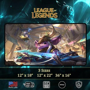 Yuumi League of Legends Desk Mat, Gaming Desk Mat, XXL Mouse Pad, Gaming Keyboard Mat Pad, Custom Desk Pad, Anime Gamer Gift For Him