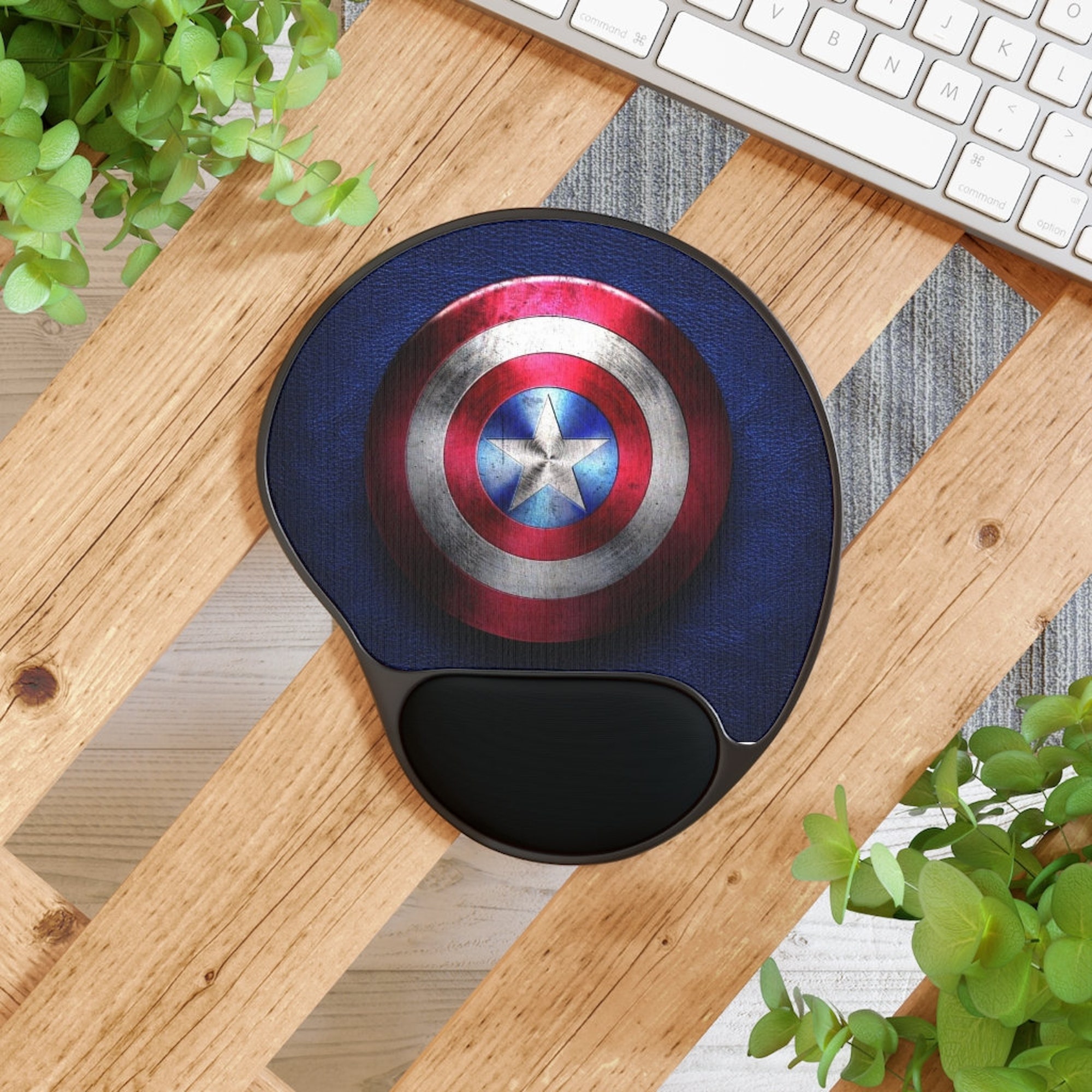 Superhero Shield Mousepad With Wrist Rest