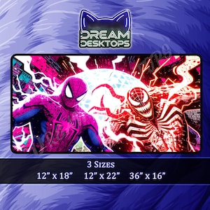 Venom Spiderman Desk Mat: Gamer Comic Mousepad, 3 Sizes