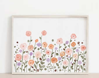 Botanical Flower Wall Art Print: Watercolor Floral (Digital Download)