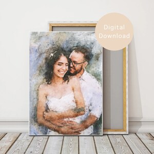 Custom Oil Painting Couple Portrait From Photo, Personalized Wedding Anniversary Gift