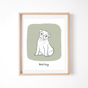 Custom Dog Line Drawing From Photo, dog line art, line drawing cat, pet loss gifts