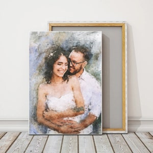 Couple Photo To Oil Painting, Custom Family Painting, Personalized Wedding Anniversary Gift, Personalized Anniversary Gift