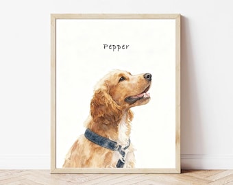 Custom Pet Portrait, Watercolor Dog Art (Digital File)