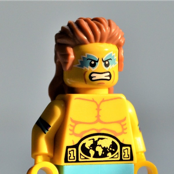 Champion de lutte - véritable figurine LEGO® / champion de lutteur professionnel, combattant du monde ultime, muscles de la ceinture