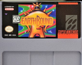 EarthBound - 1995 game - for SNES consoles - working cartridge - NTSC or PAL region - great condition // Mother 2: Gīgu no Gyakushū 2 games