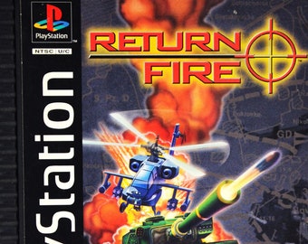 Return Fire - complete disc, case & manual - original game for PSX / PS1 - NTSC region - great condition* - CIB vehicular shooter with and