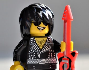 Rock Star - genuine LEGO® minifigure // rockstar musician arena guitarist bassist singer gene frehley rock&#39;n&#39;roll and & roll ace simmons y