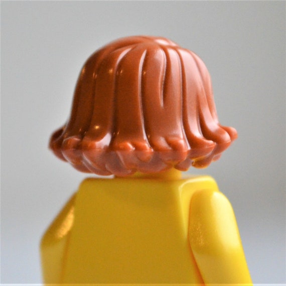 LEGO Minifigure Hair DARK ORANGE 20877 Female Girl Short Swept Sideways Curled free shipping