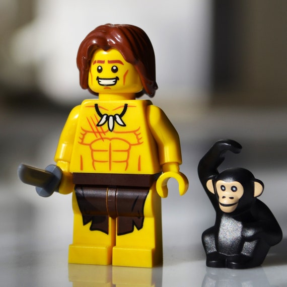 Jungle Boy Genuine LEGO Minifigure With Knife Chimpanzee Wild Feral Kid Man Nature African Ape Monkey the Book Forest Chimp Dagger Etsy Canada
