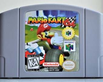 Mario Kart 64 - for N64 consoles - reproduction cartridge / game pak - NTSC or PAL region - new condition // racing racer 3D 4-player