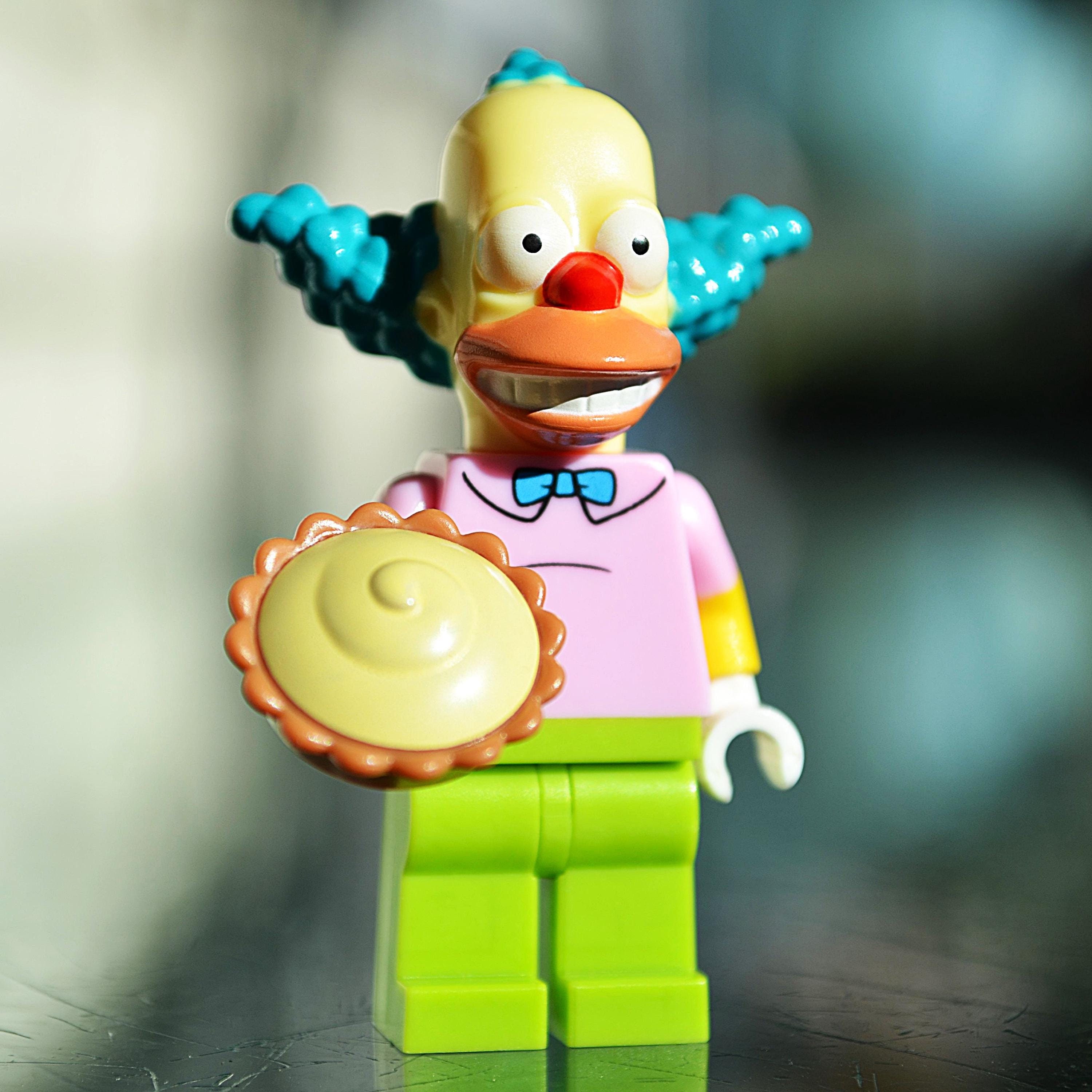 Krusty the Clown - genuine LEGO® minifigure / with throwing pie / klown show host herschel krustofsky simpsons springfield itchy & scratchy