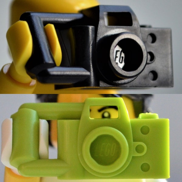 camera - 3 color options - for miniature figures // black lime green red photo DSLR photographer light shutter press journalist paparazzi