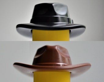 4 LARGE Straw Fedora Hats Miniature 