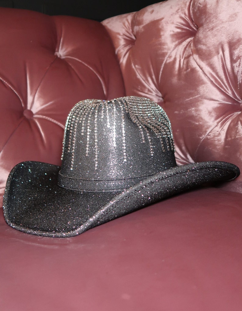 Rhinestone Fringe Sparkle Cowboy Hat country concert, music festival, bridal, bachelorette party, rodeo, and more By Los Angeles Cowgirl image 9