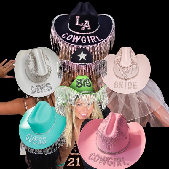 Rhinestone Fringe Cowboy Hat: Handmade Festival and Country  display picture 1