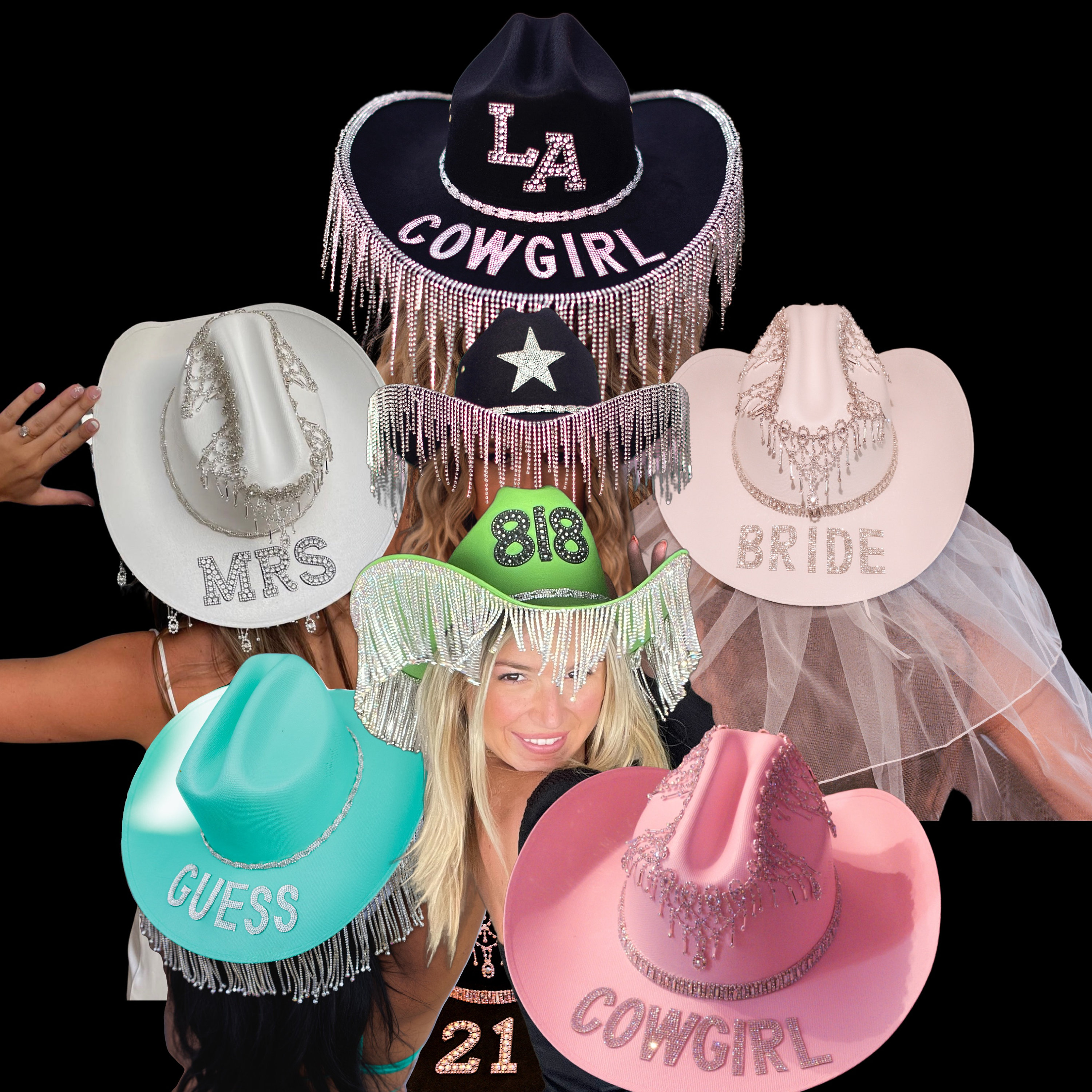 Rhinestone Cowgirl Hat Tiger Western Country Concert