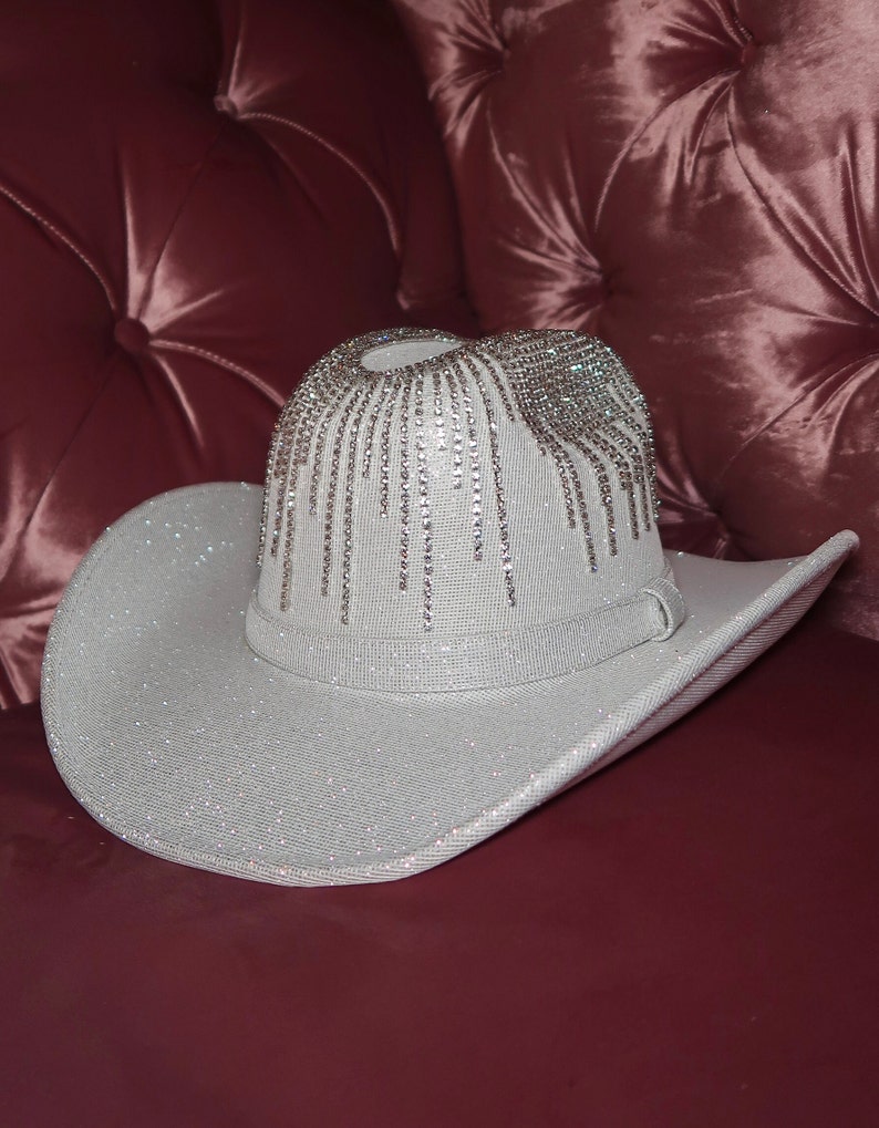 Rhinestone Fringe Sparkle Cowboy Hat country concert, music festival, bridal, bachelorette party, rodeo, and more By Los Angeles Cowgirl image 3