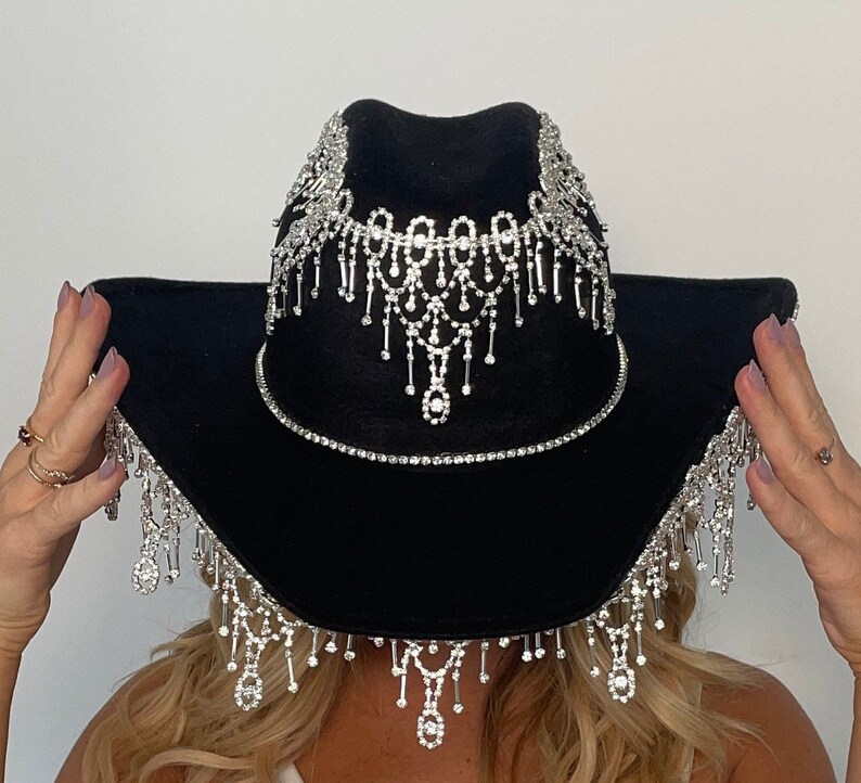 Rhinestone Fringe Cowboy Hat majestic Etsy