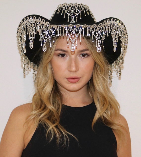 Rhinestone Fringe Cowboy Hat majestic 