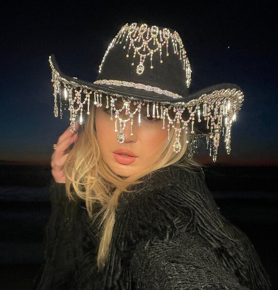 Iridescent Rhinestone Cowboy Hat 
