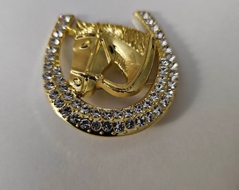 Gold Horseshoe Brooch