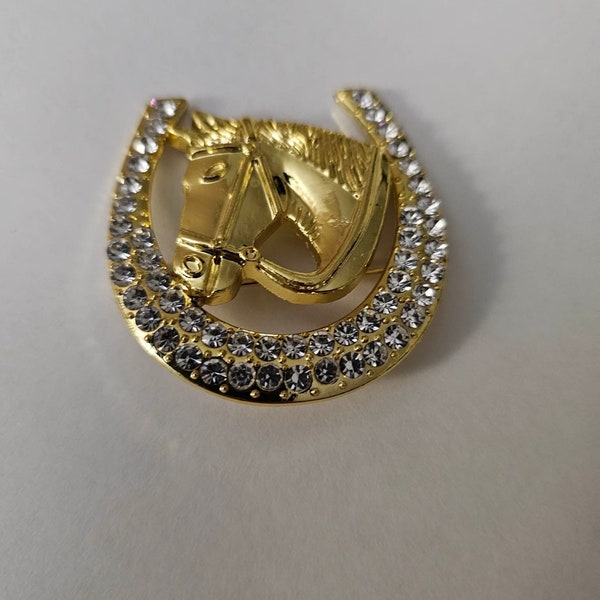 Gold Horseshoe Brooch