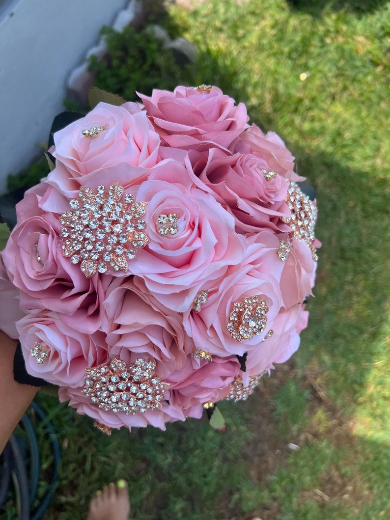 Blush Pink and Rose Gold Bouquet Etsy