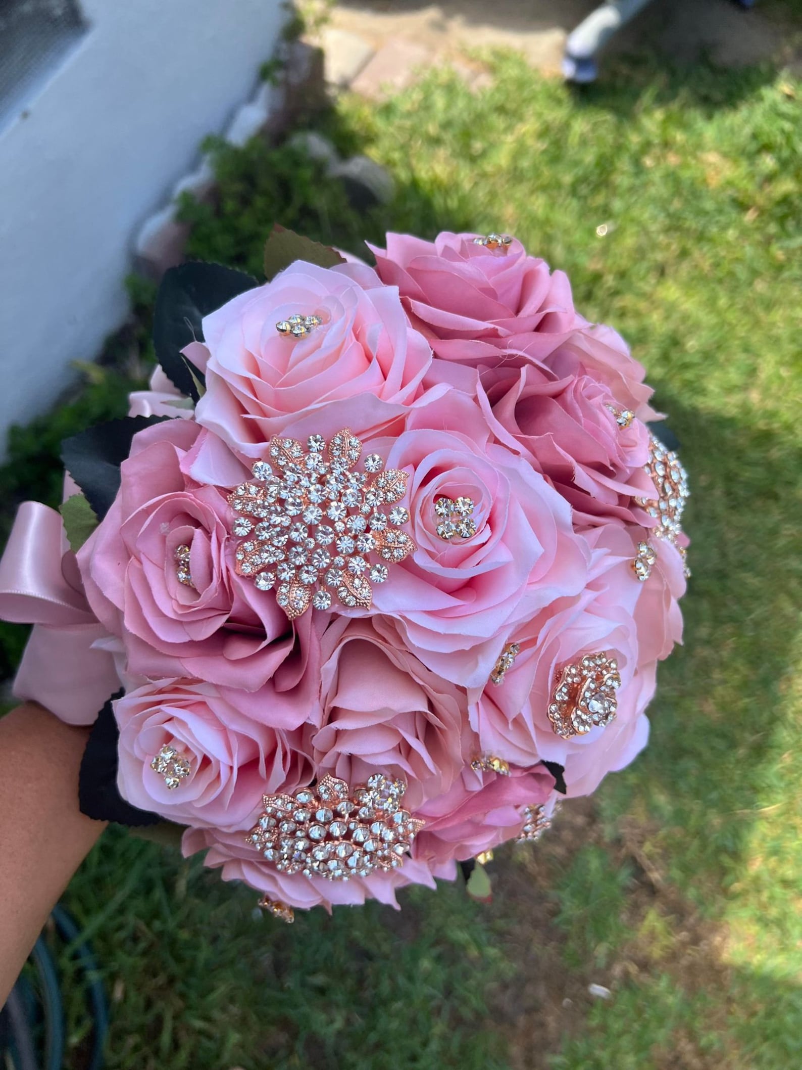 Blush Pink and Rose Gold Bouquet - Etsy