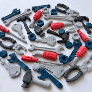 36 eetbare fondanttoppers voor bouwgereedschap – Builder Cake Decorations