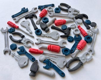36 Edible Construction Tool Fondant Toppers – Builder Cake Decorations