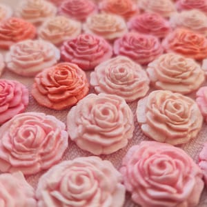 40 pcs. sugar fondant roses, flowers cake topper decorations