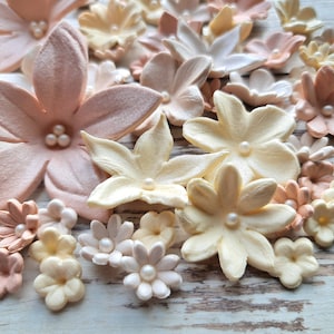 50 pcs. sugar fondant flowers cake topper image 3