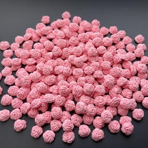 Mini rose di pasta di zucchero commestibili – 100 pezzi di fiori di zucchero rosa / 1 cm Decorazioni per torte e cupcake