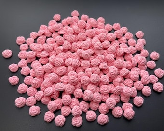 食べられるミニフォンダンローズ - ピンクのシュガーフラワー 100個 | 1cm ケーキ＆カップケーキデコレーション