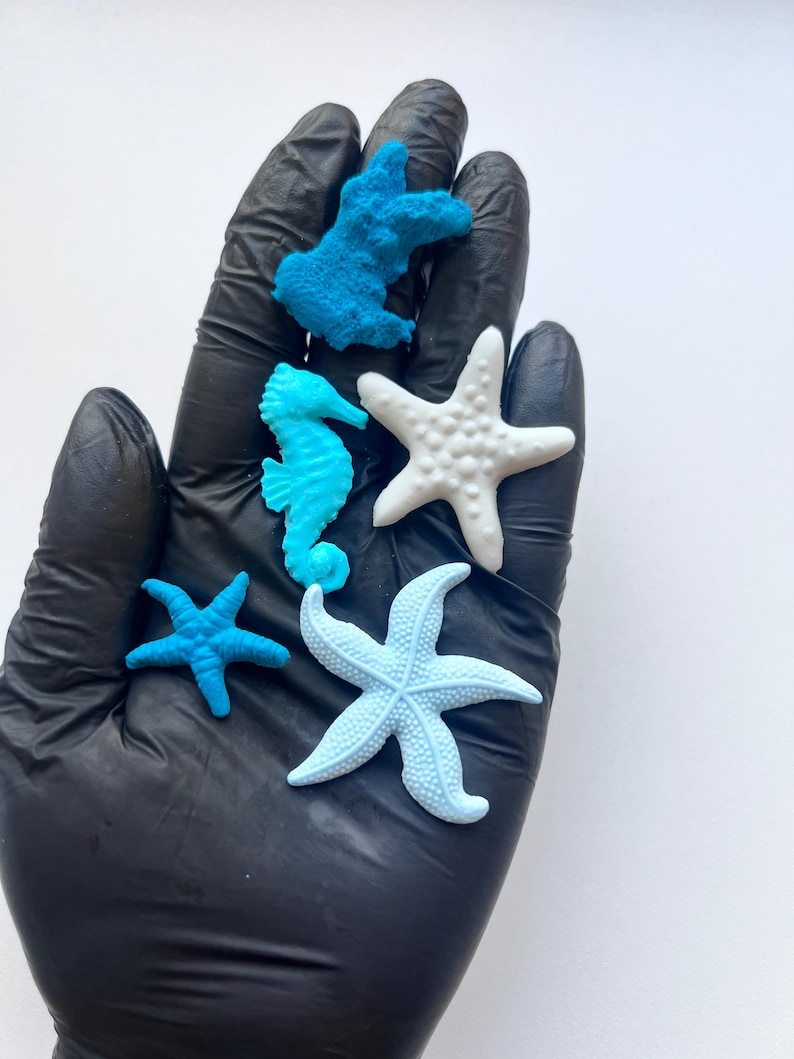 Edible Under the Sea Fondant Decorations – 55 Shells, Starfish & Corals | Ocean Cake Toppers | Meerjungfrau Deko image 2