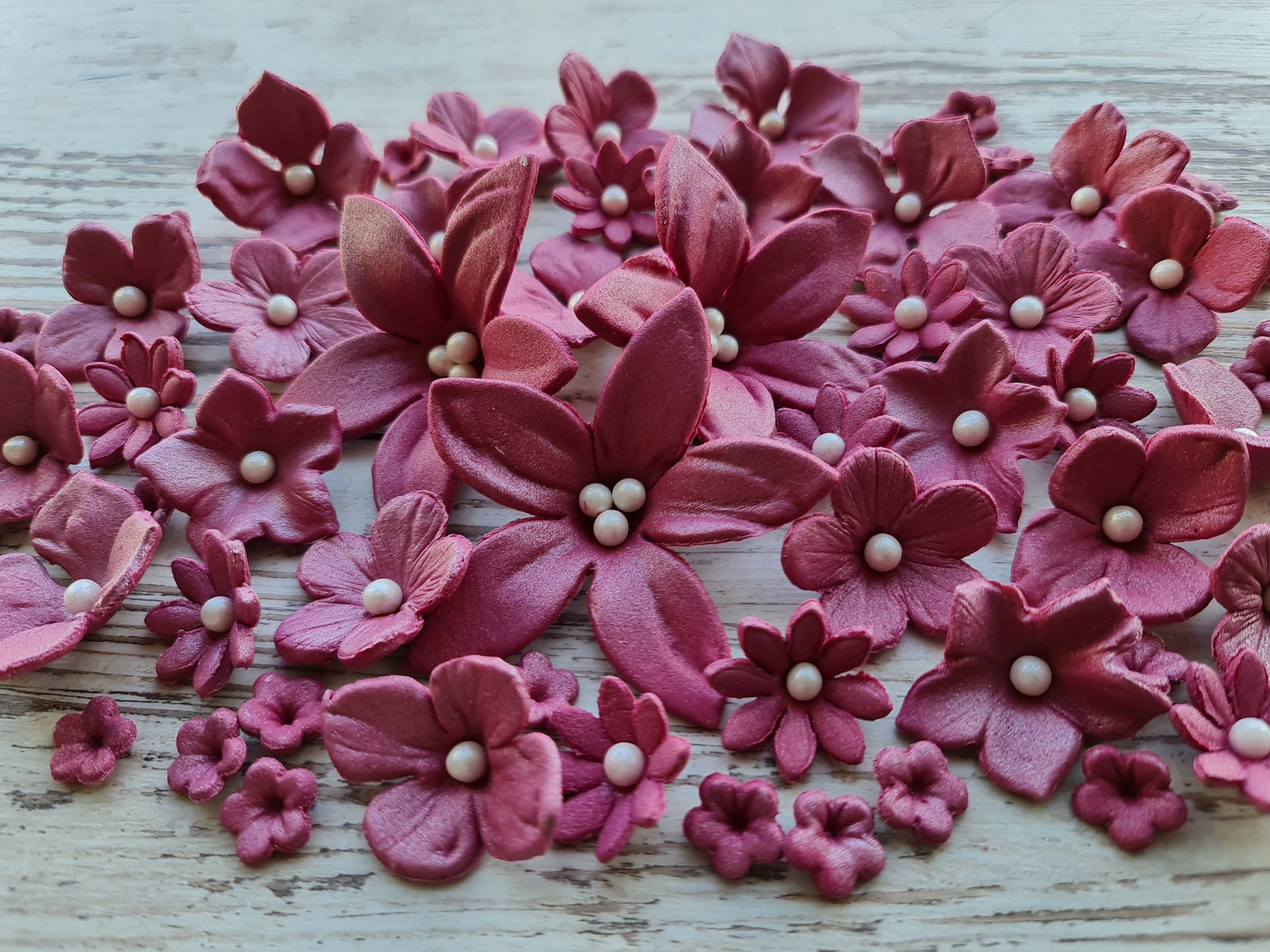 40-pcs-edible-sugar-fondant-flowers-cake-topper-burgundy-etsy