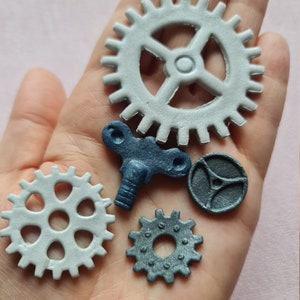 50 pièces. Pièces de montre fondant comestibles, steampunk, engrenages, cogs cake topper image 6