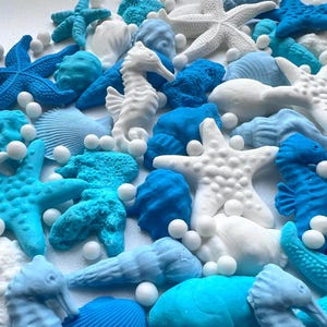 Edible Under the Sea Fondant Decorations – 55 Shells, Starfish & Corals | Ocean Cake Toppers | Meerjungfrau Deko image 3