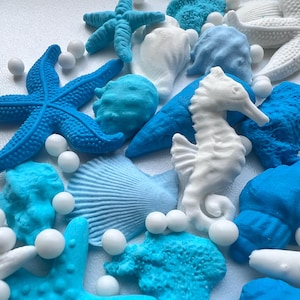 Edible Under the Sea Fondant Decorations – 55 Shells, Starfish & Corals | Ocean Cake Toppers | Meerjungfrau Deko image 6