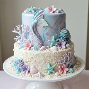 Edible Under the Sea Fondant Decorations – 60 pcs Shells & Corals | Ocean Cake Toppers | Meerjungfrau Tortendeko image 2