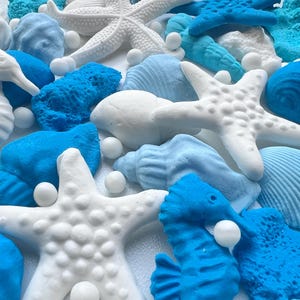 Edible Under the Sea Fondant Decorations – 55 Shells, Starfish & Corals | Ocean Cake Toppers | Meerjungfrau Deko image 7