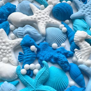 Edible Under the Sea Fondant Decorations – 55 Shells, Starfish & Corals | Ocean Cake Toppers | Meerjungfrau Deko image 4